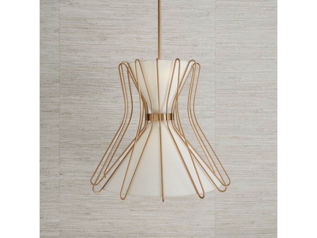 Boomerang, 4 Lt Pendant - Brass Medium - image 1