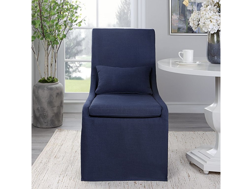 Coley Armless Chair, Denim - image 1