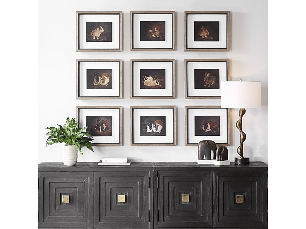 Resting Bunny Framed Prints, S/9 - image 1