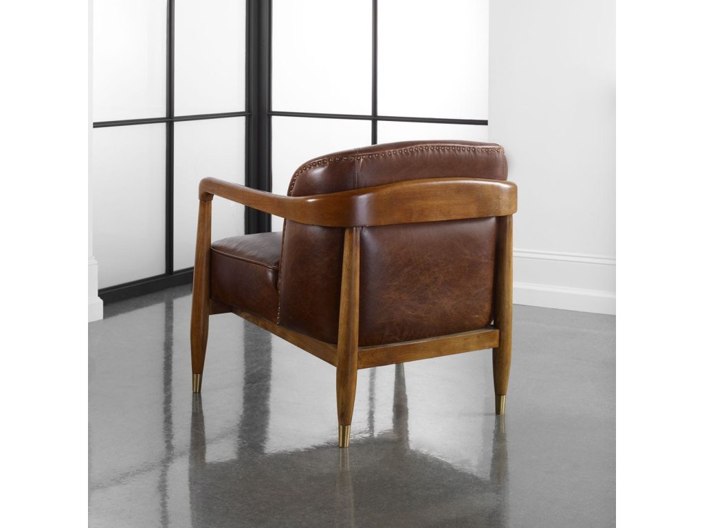June Accent Chair - Brown Leather - image 5