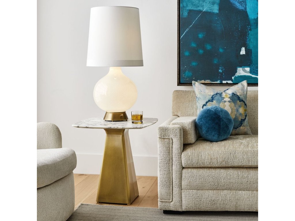 Equilateral Side Table - Arabescato/Brass, 2 Cartons - image 2