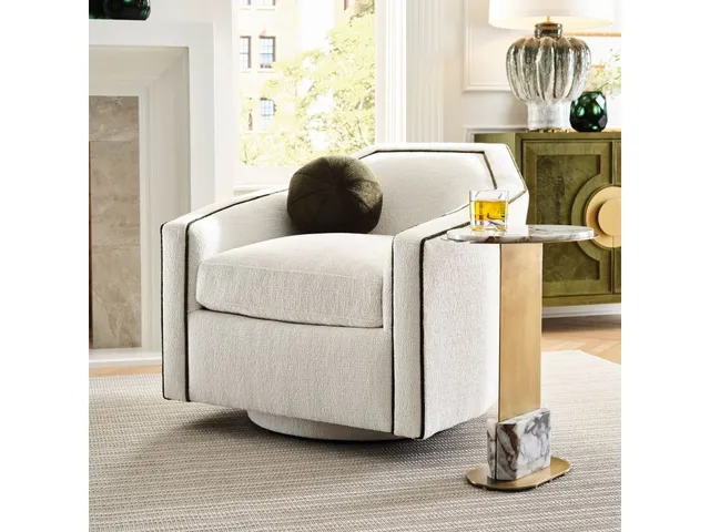 Repartee Swivel Chair - Field Snow/Antique Loden