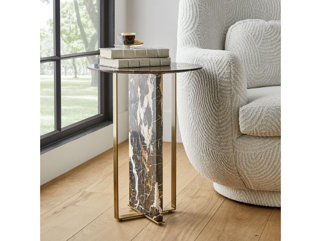 Joist Accent Table - Michelangelo Marble - image 2