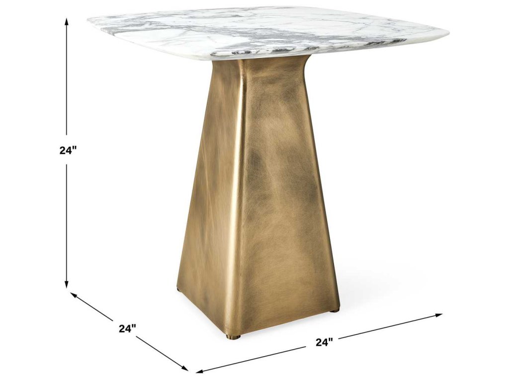 Equilateral Side Table - Arabescato/Brass, 2 Cartons - image 6