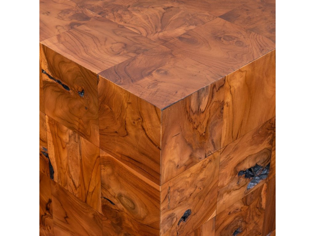 Teak Tac Toe End Table - Caramel - image 4
