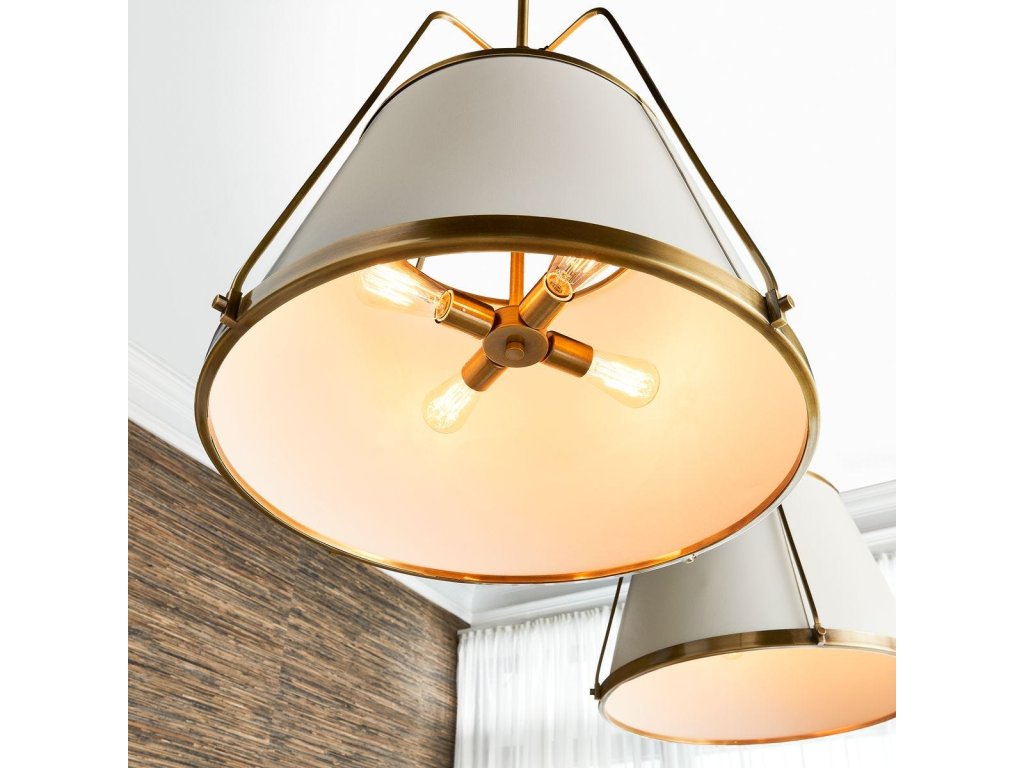 Leather Classic, 4 Lt Pendant - White - image 10