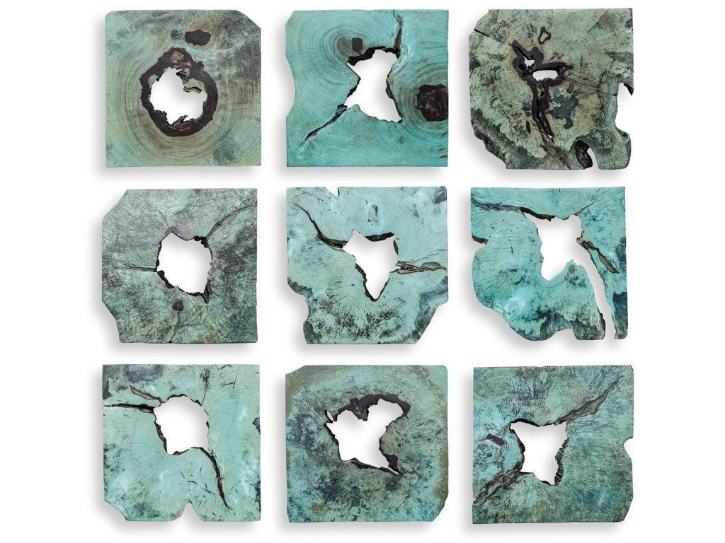 Bahati Wood Wall Decor, Blue, S/9 - image 4