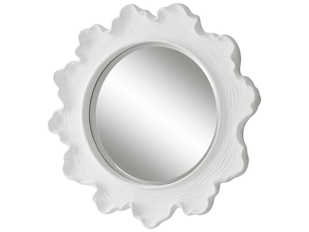 Sea Coral Round Mirror, White - image 2