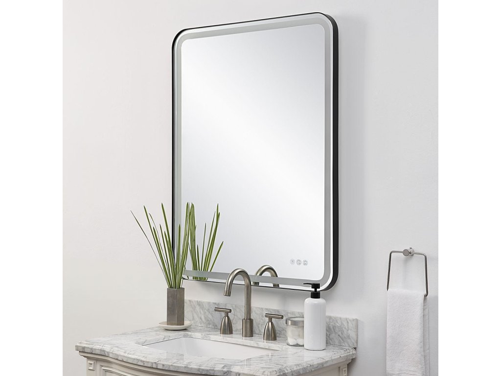 Crofton Lighted Large Mirror, Black - image 7