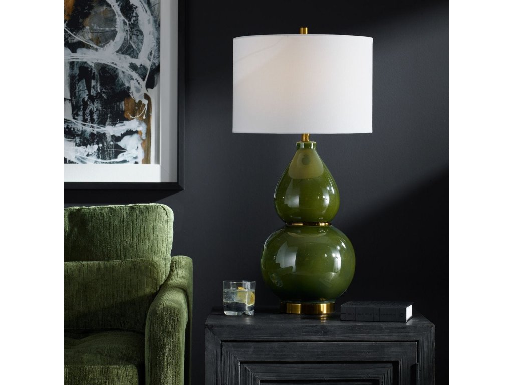 Gourd Table Lamp, Green - image 1