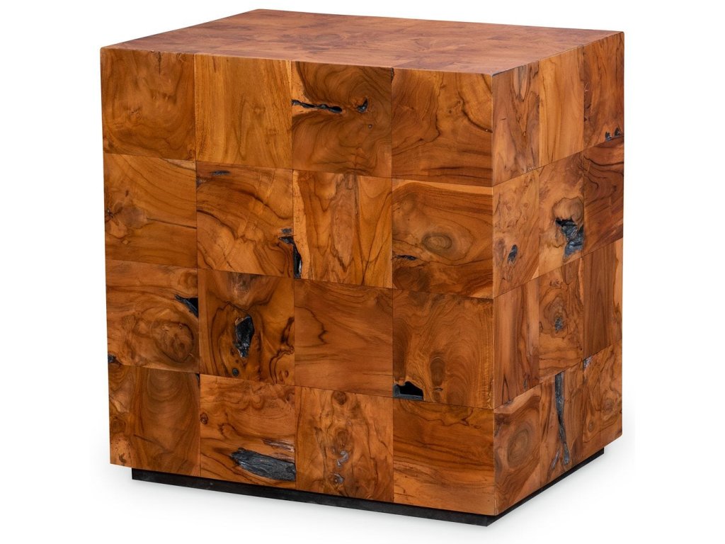 Teak Tac Toe End Table - Caramel - image 5