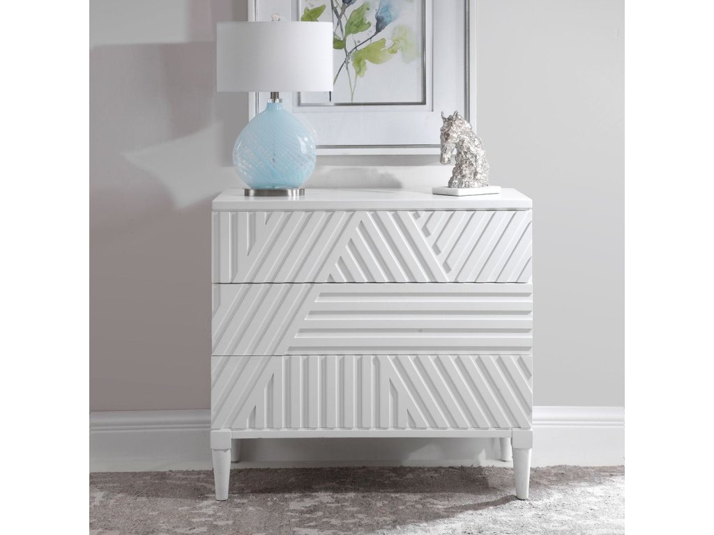Colby 3 Drawer Chest, White - image 1