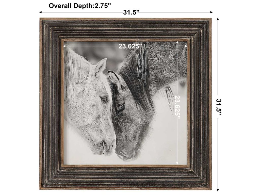 Custom Black And White Horses Framed Print - image 6