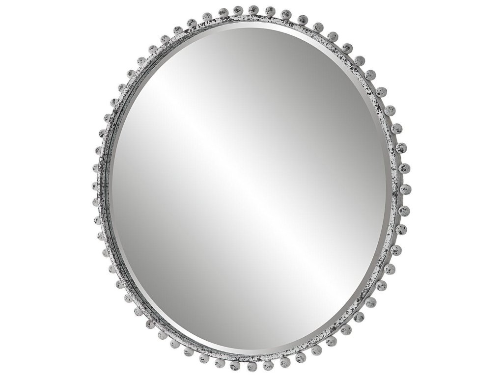 Taza Round Mirror, Antique White - image 2