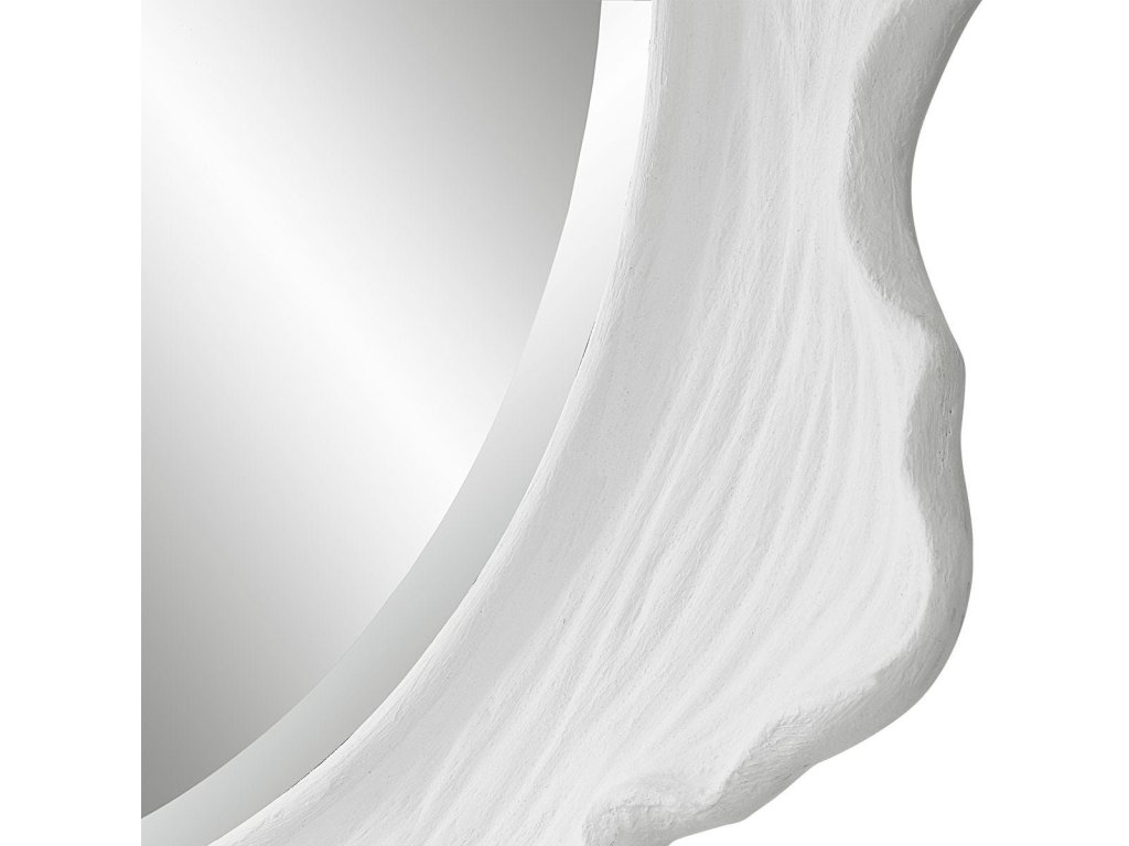 Sea Coral Round Mirror, White - image 3