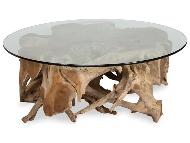 Center Root Coffee Table - Round, 46 Glass 2 Cartons