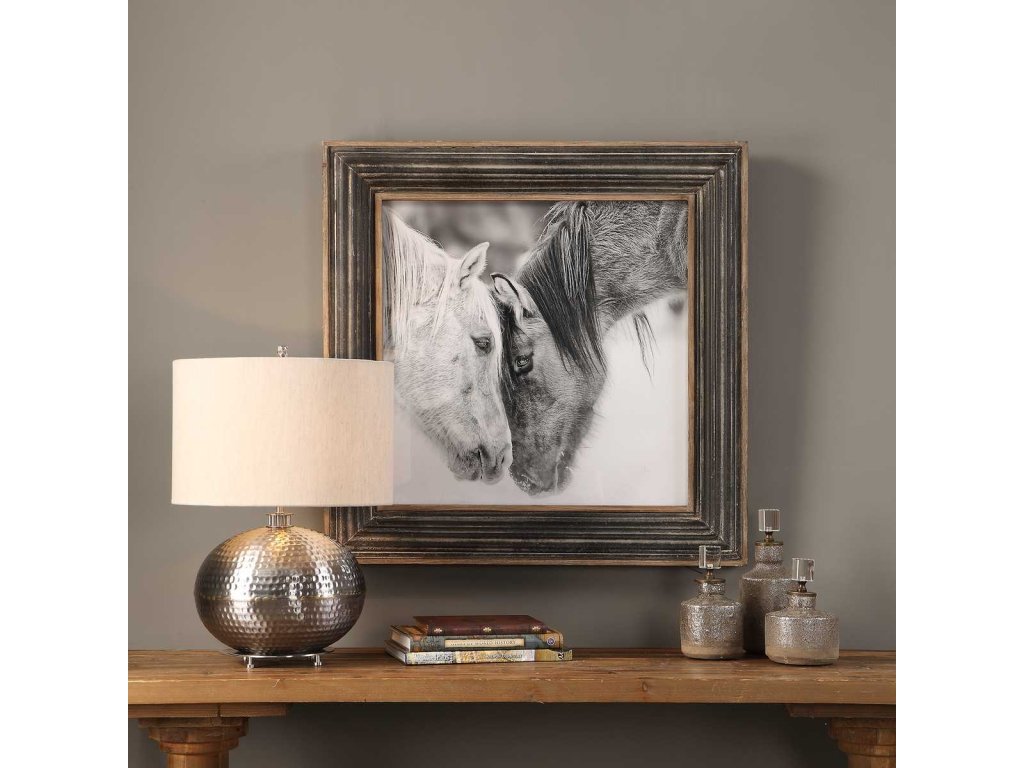 Custom Black And White Horses Framed Print - image 4