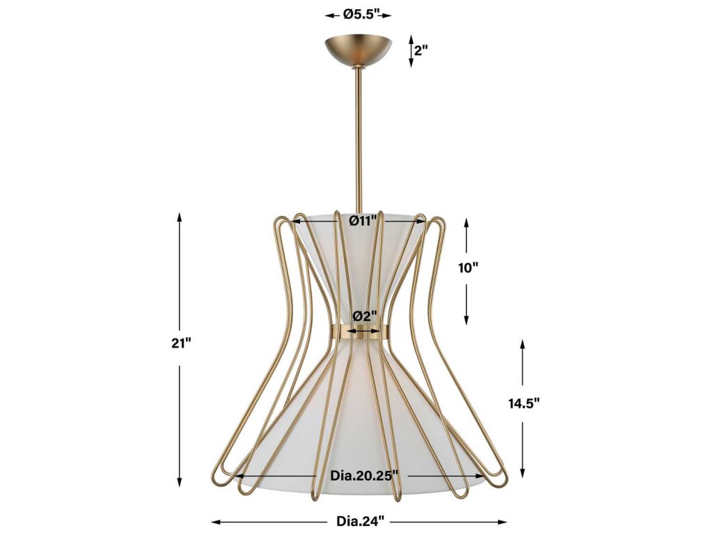 Boomerang, 4 Lt Pendant - Brass Medium - image 10