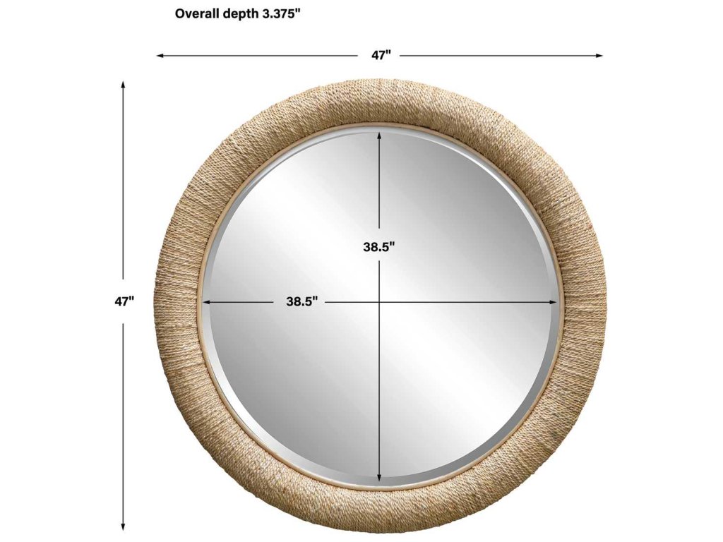 Mariner Round Mirror, Natural - image 4