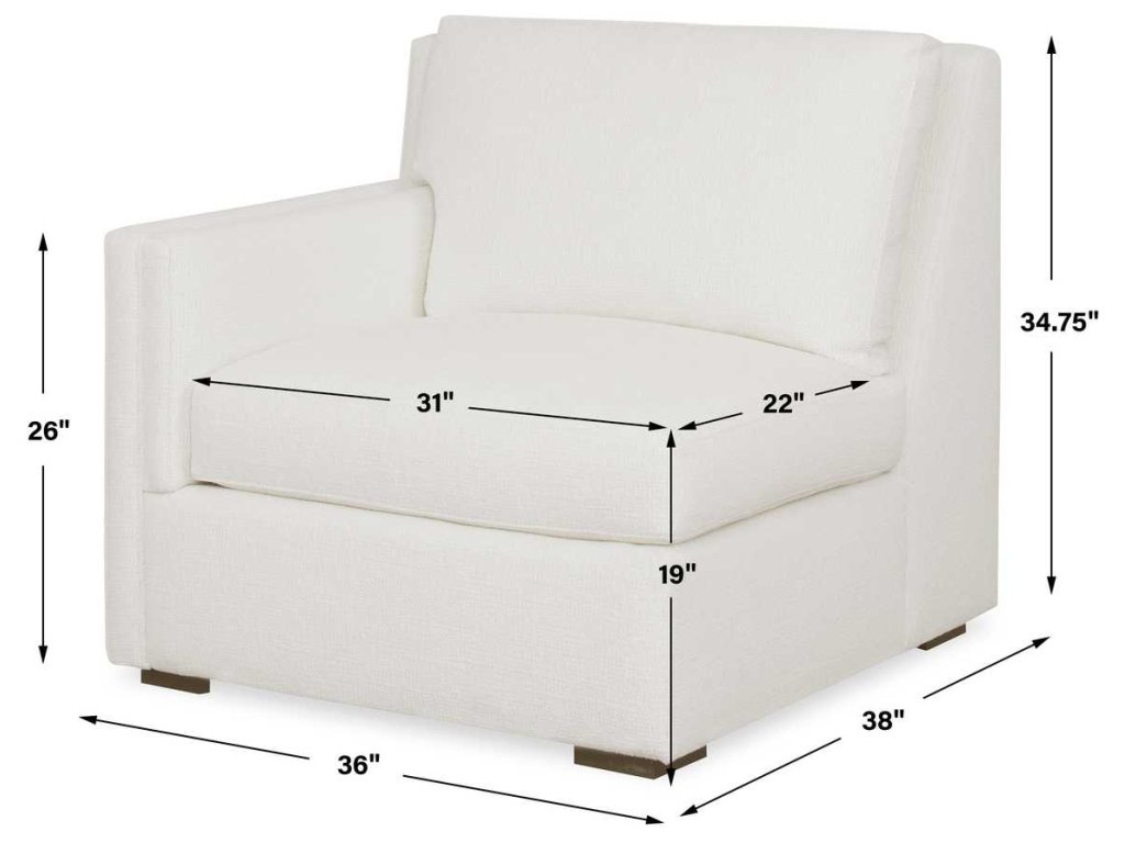 Luxe Sofa, Left Arm Facing - Field Snow - image 9