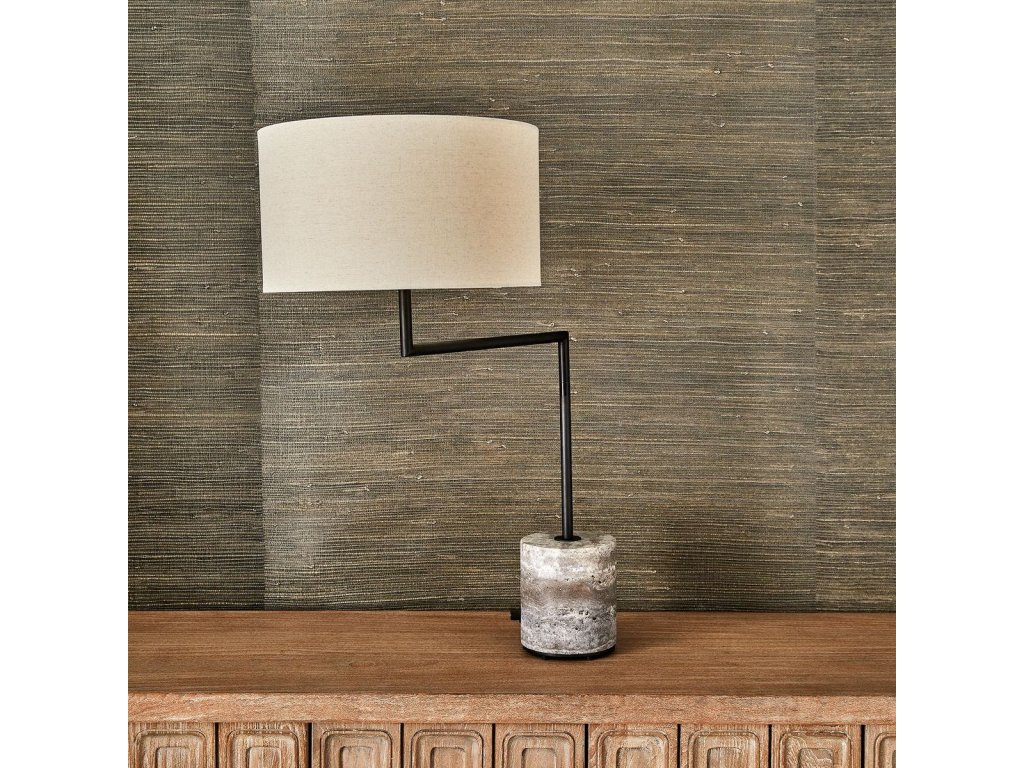 Pivot Table Lamp - Travertine/Bronze - image 5