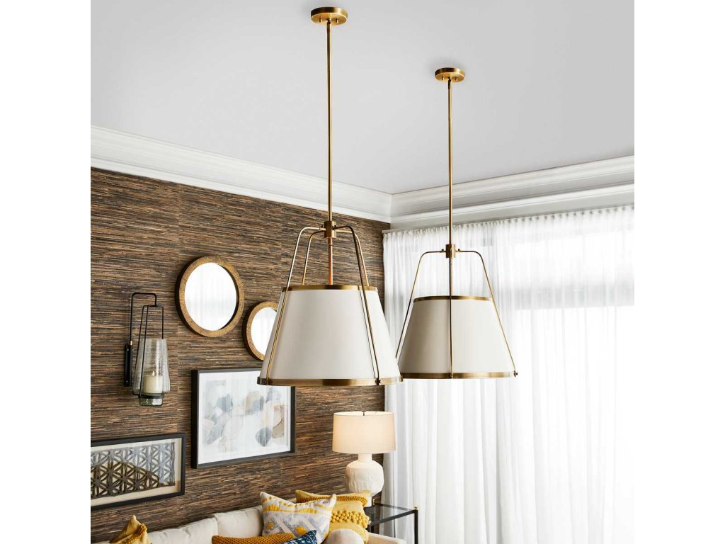 Leather Classic, 4 Lt Pendant - White - image 1