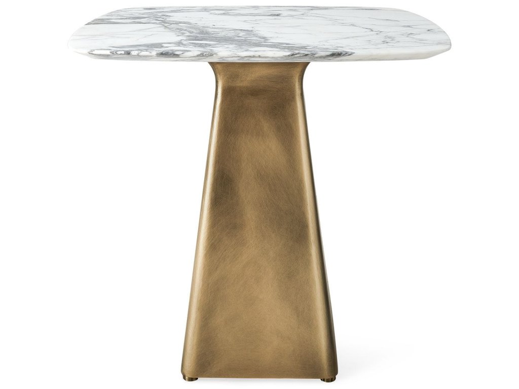 Equilateral Side Table - Arabescato/Brass, 2 Cartons - main image