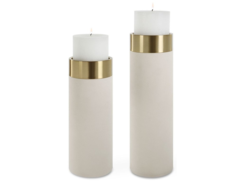 Wessex Candleholders, White, S/2 - main image