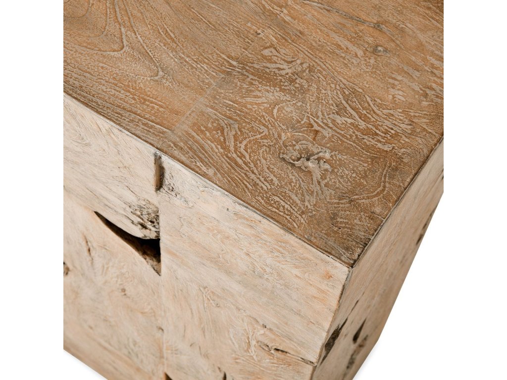 Teak Tac Toe Console Table - Light - image 4