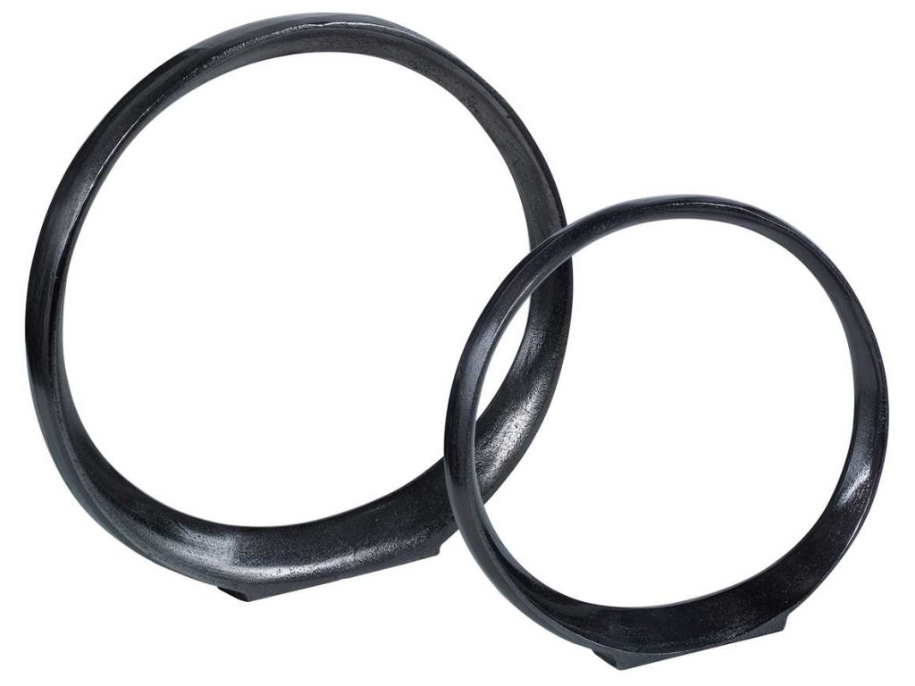 Orbits Ring Sculptures, Black Nickel, S/2 - image 2