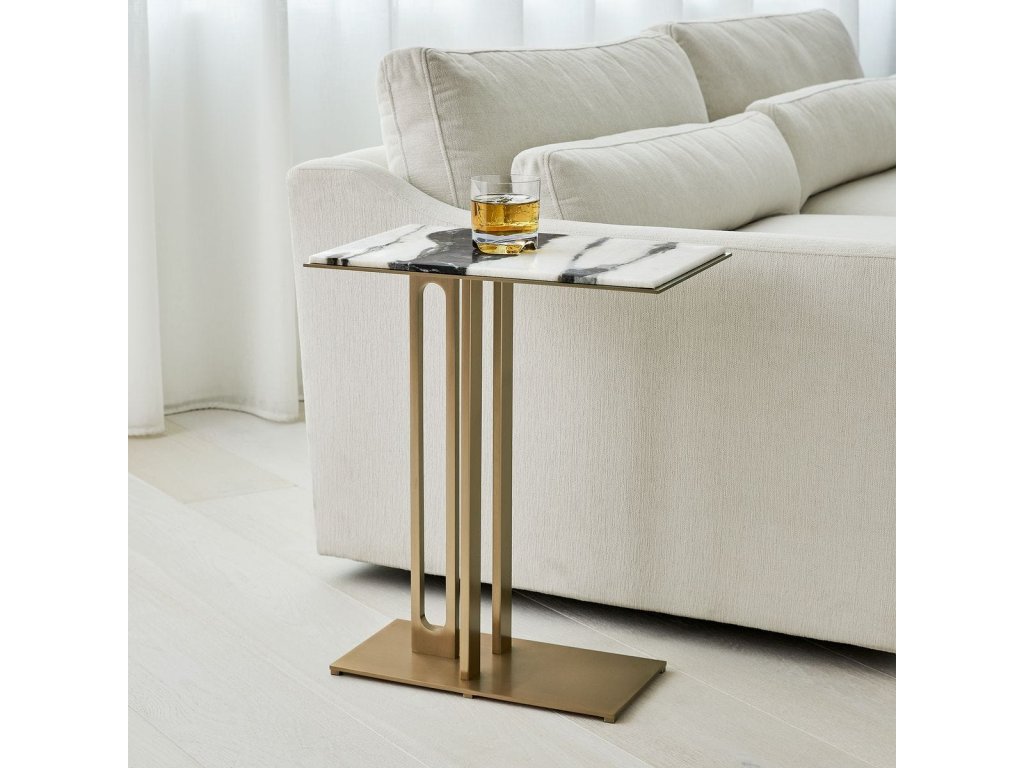 Cantilever Accent Table - Panda Marble - image 1