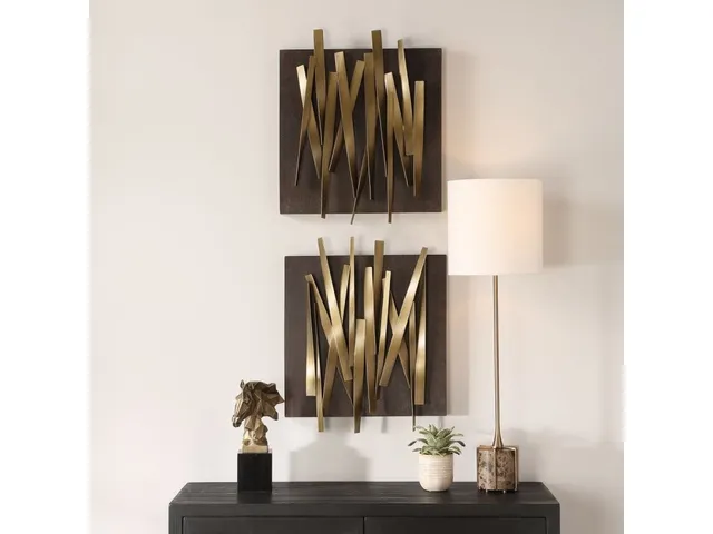 Crosshatch Metal Wall Decor, S/2 - Alternative View