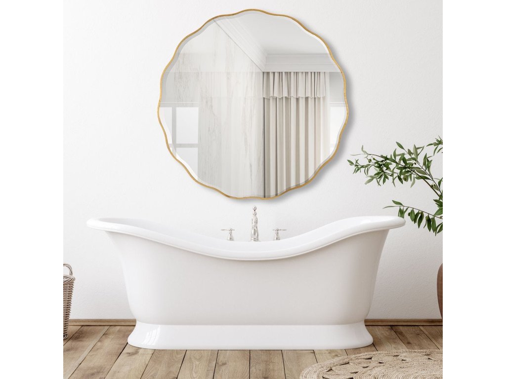 Aneta Large Round Mirror, Gold - image 1