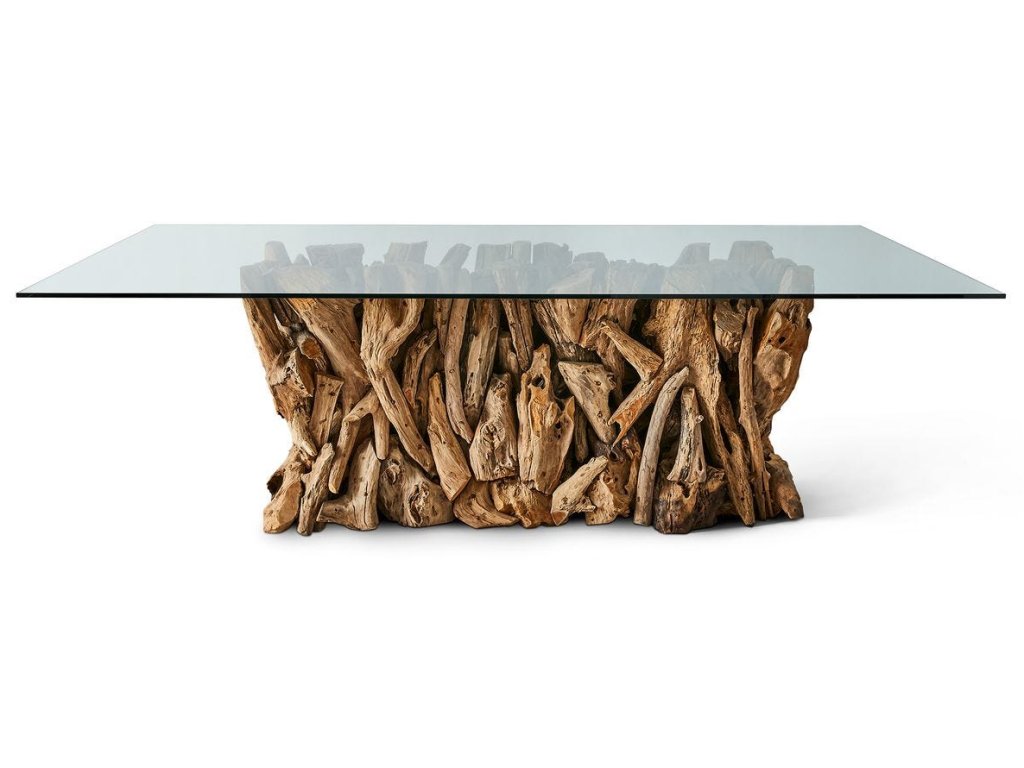 Teak Root Dining Table - Rectangle Natural, 2 Cartons - main image