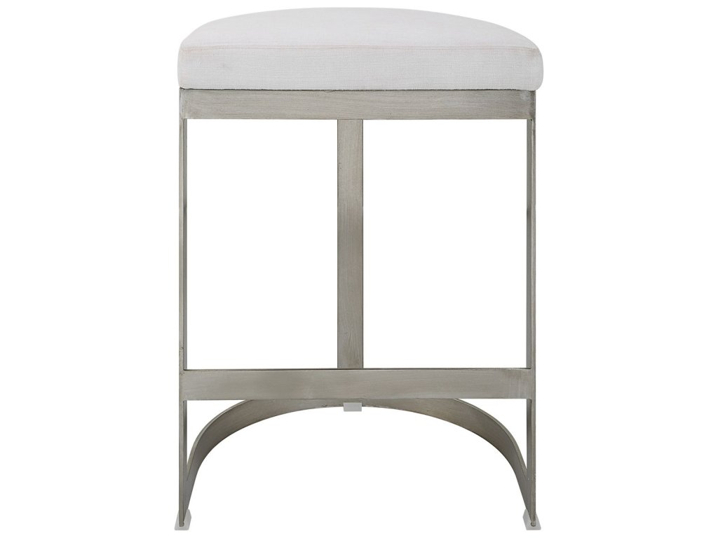 Ivanna Counter Stool, Silver - White - image 2