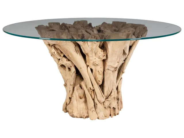 Teak Root Dining Table - Round Bleached, 2 Cartons - Alternative View