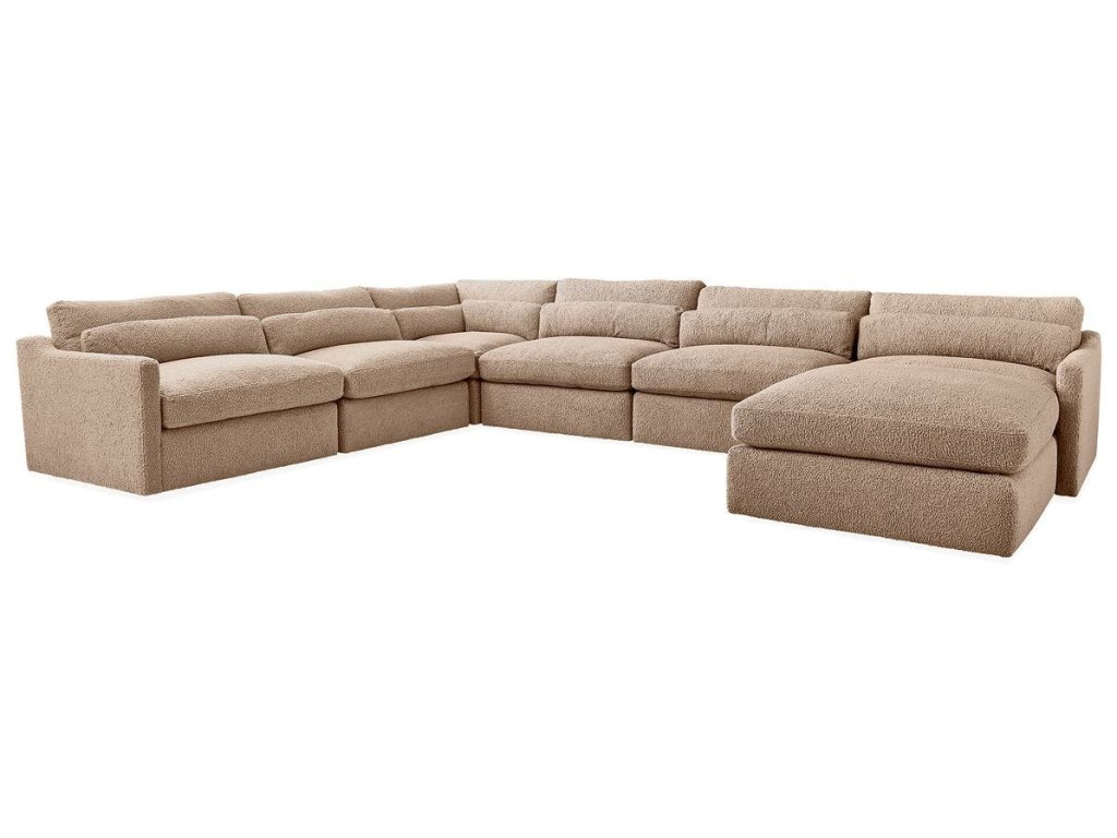 Slope Sofa, Corner - Toast Faux Sheepskin - main image