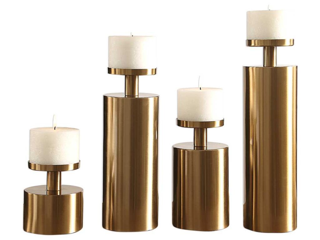 Kamdyn Candleholders - Brass, S/4 - main image