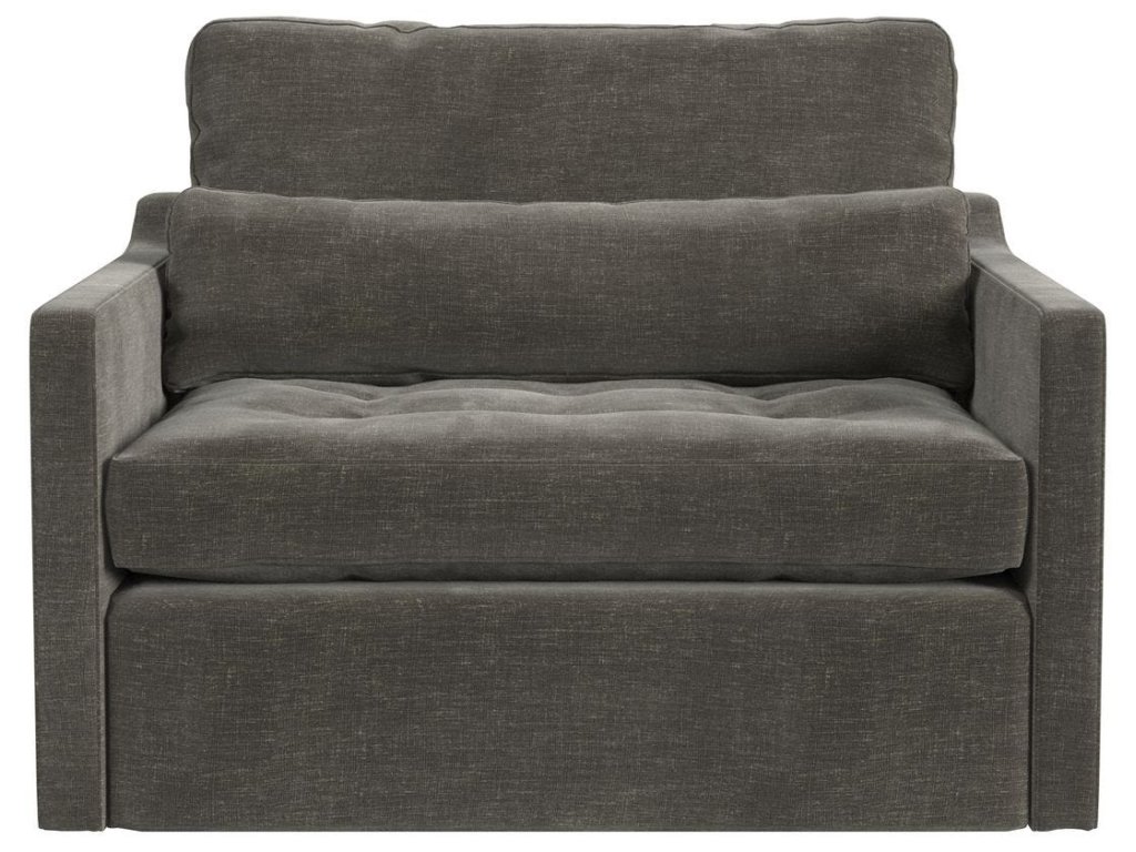 Slope Tufted Swivel Chair-And-A-Half - Lux Graphite - image 1