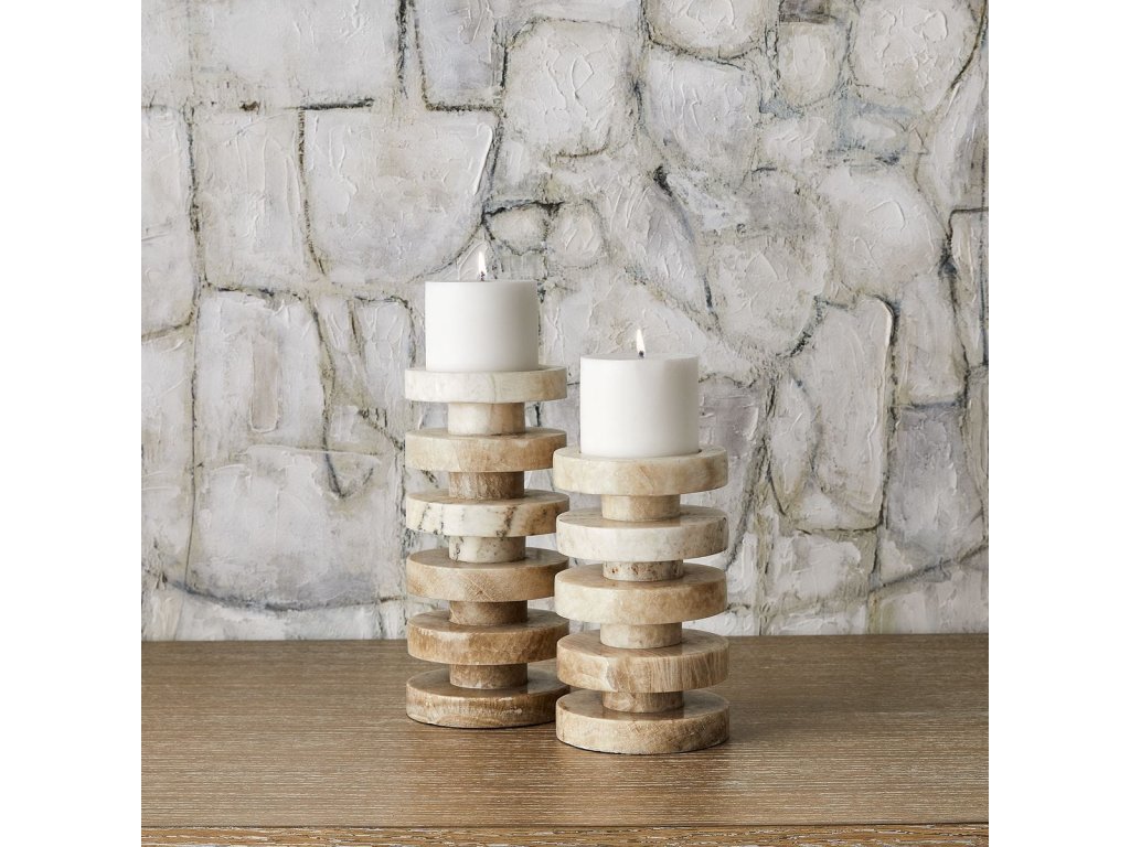 Emora Pillar Candleholders, S/2 - image 1