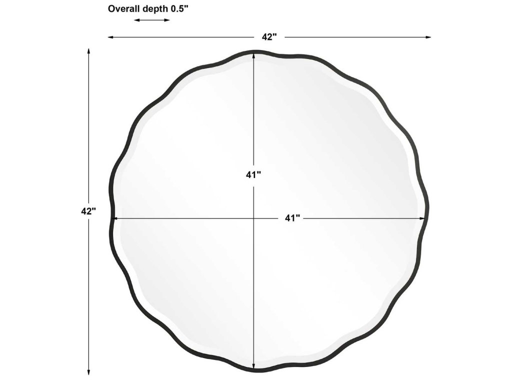 Aneta Round Mirror, Black - image 4