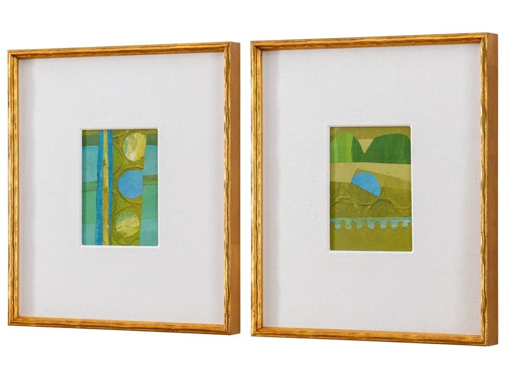 Petite Bijoux Framed Canvases - Lime, S/2 - image 3