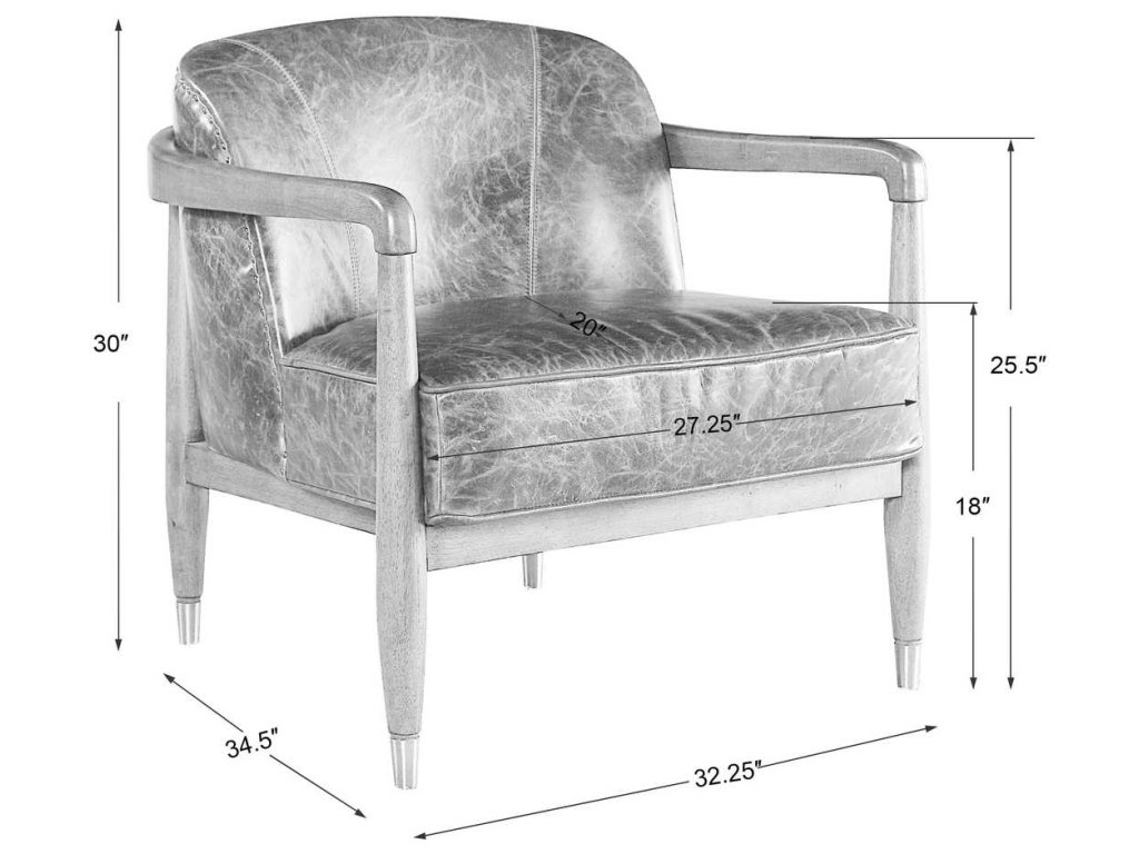 June Accent Chair - Brown Leather - image 7