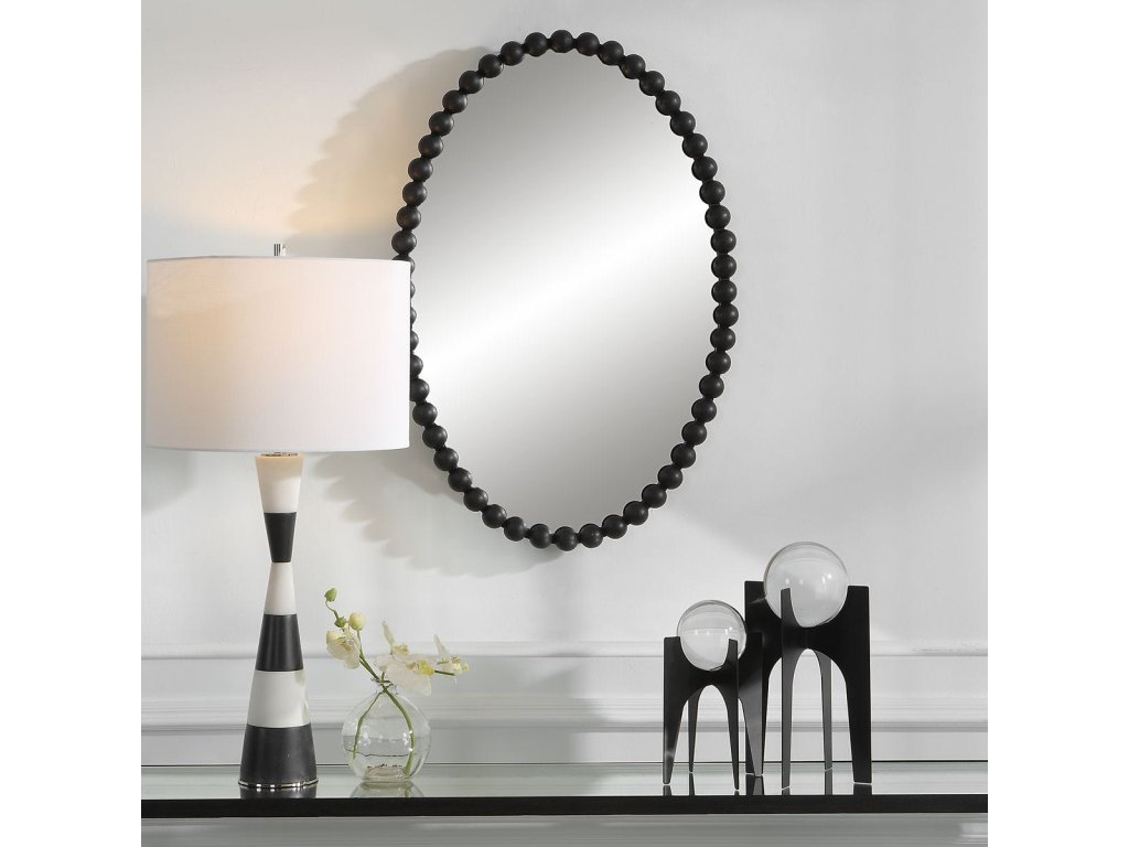 Serna Oval Mirror, Black - image 1