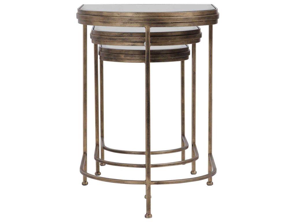 India Nesting Tables, Gold, S/3 - image 2