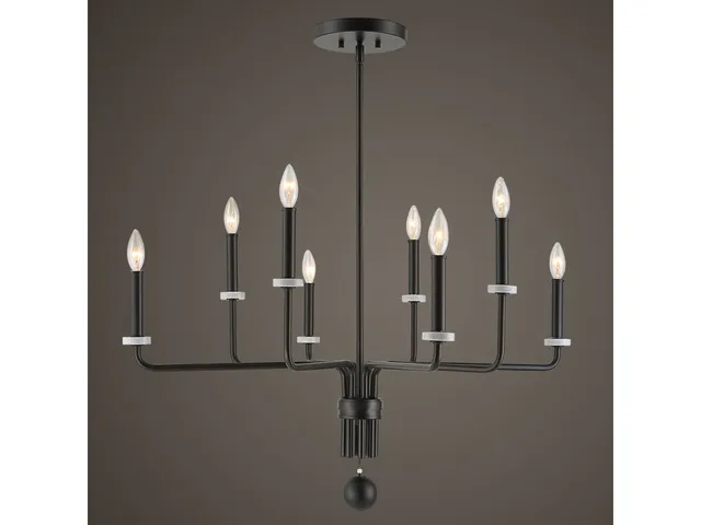 Ebony Elegance, 8 Lt Chandelier - Alternative View
