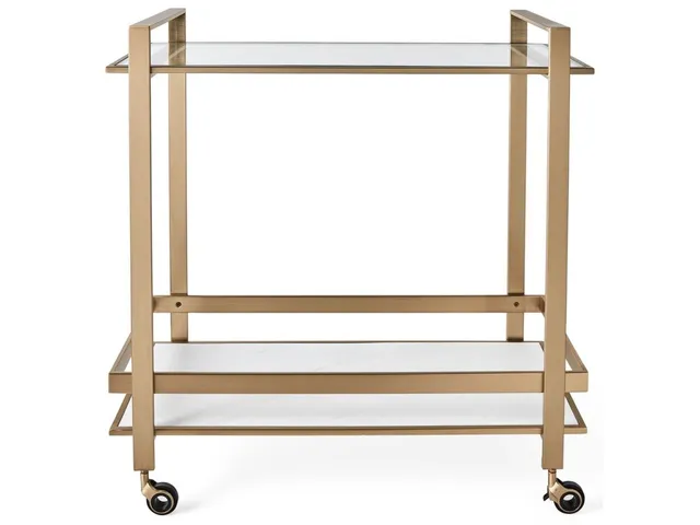 Roll Along Bar Cart - Brass