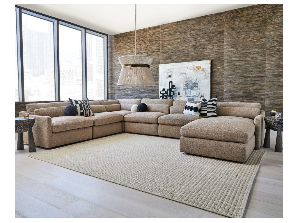 Slope Sofa, Corner - Toast Faux Sheepskin - image 1