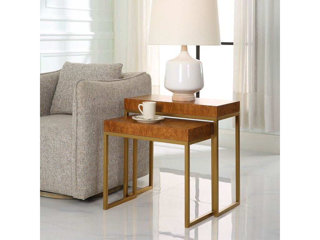 Burl-Esque Nesting Tables, S/2 - image 1