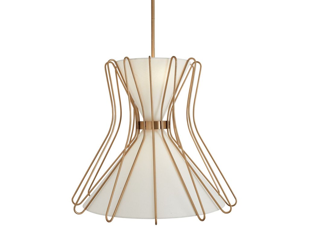 Boomerang, 4 Lt Pendant - Brass Medium - main image